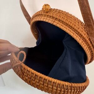 Wicker round purse handmade from Thailand
